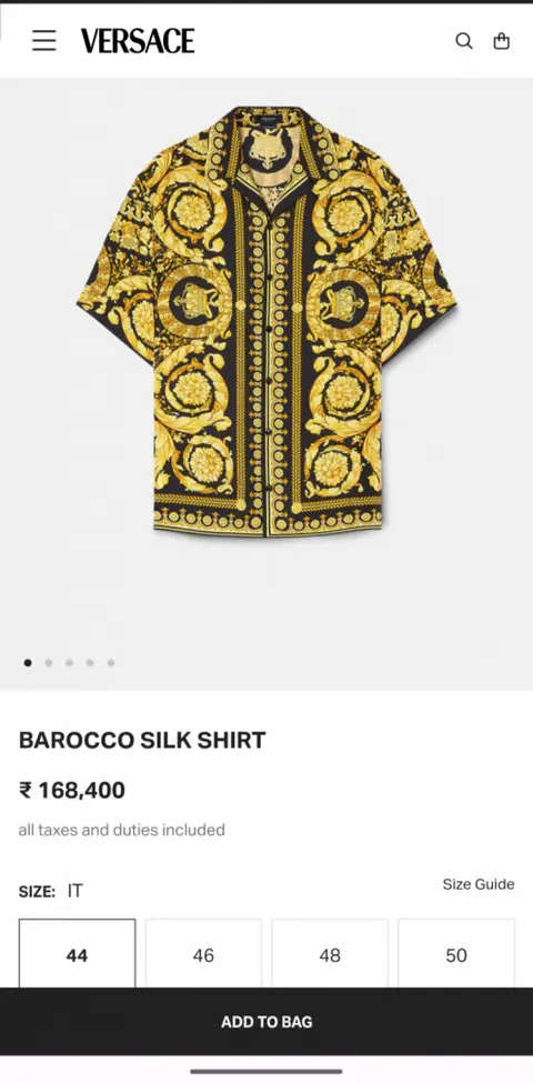 Versace IMPORTED STORE ARTICLE PREMIUM PRINTED SHIRT