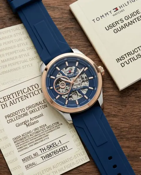 Tommy Hilfige r Automatic Silicon Blue-Copper-Blue