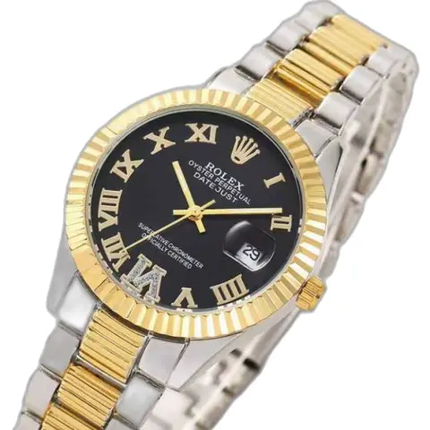 Rolex Oyster Perpetual Date Just 2Ton-Gold-Black - dial close-up