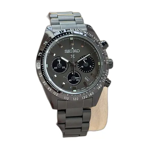 Seiko Prospex Speedtimer Chronograph black -grey - front view