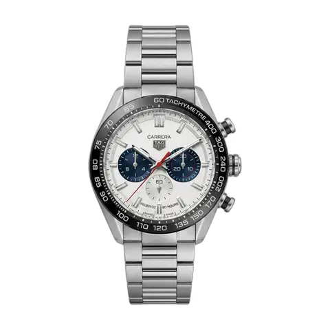 Tag Heuer Carrera Sport Chronograph 44mm silver white - front view