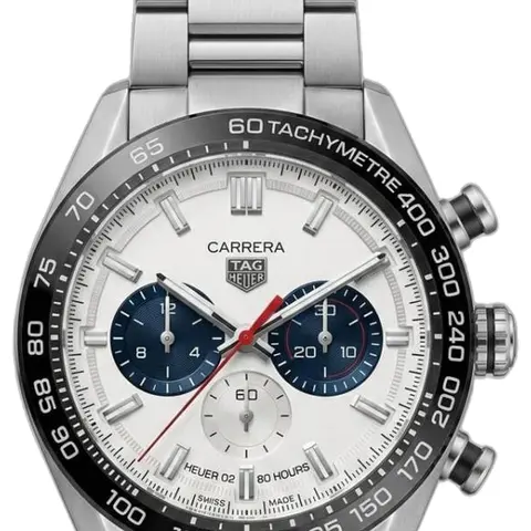 Tag Heuer Carrera Sport Chronograph 44mm silver white - dial close-up