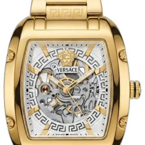 Versace Dominus Sktl Men Automatic Gold white Dial - dial close-up