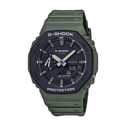 Casio G Shock Ga2100 full green - front view