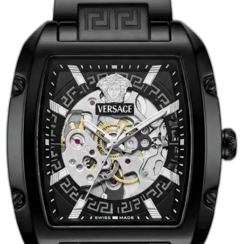 Versace Dominus Sktl Men Automatic Full Black - dial close-up
