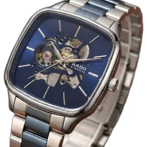 Rado Skeleton Luxury Edition Automatic 2 ton silver blue - dial close-up