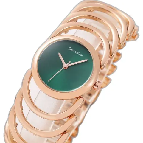 Calvin keli Bangle copper green - dial close-up
