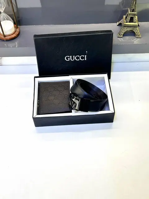 Gucci Belt & Wallet Combo Black Brown Fa 718