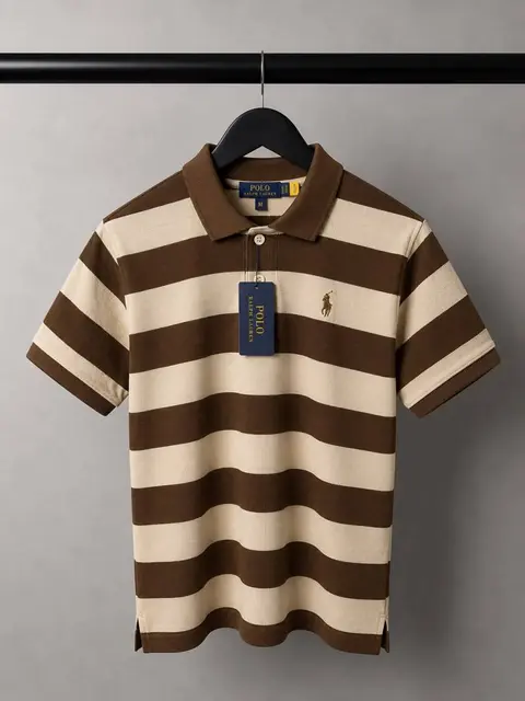 Ralph Laure n Premium Knit Striped Polo T-Shirt With OG Box Packaging 1469. Sale offer VS1000