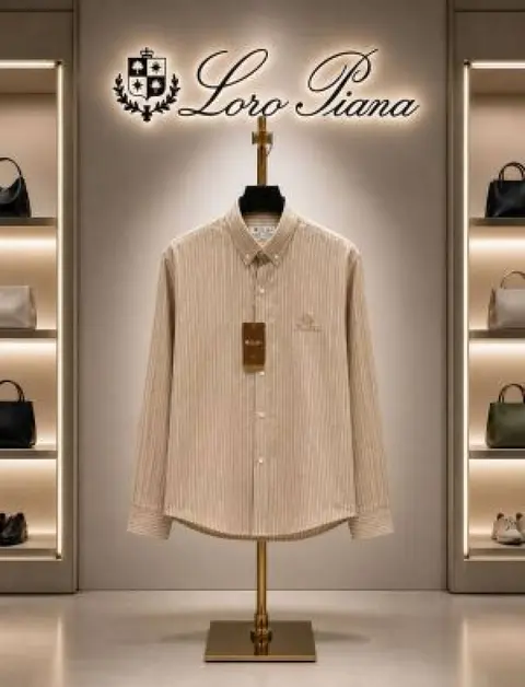 Lorro Pianna Lining Full Sleeves Shirt Beige