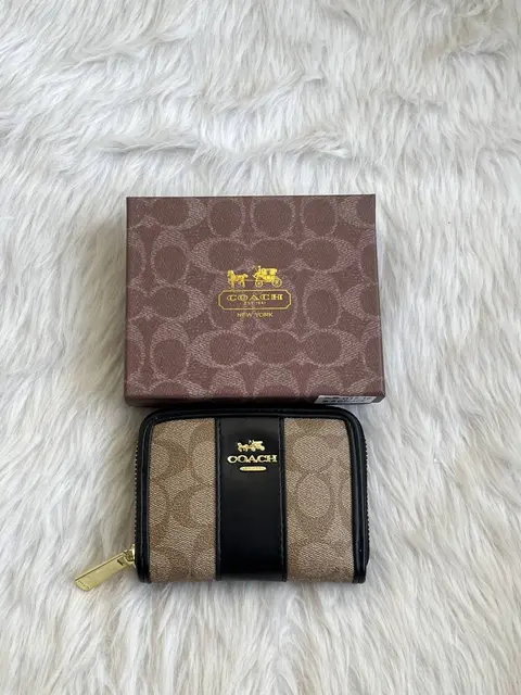 Coach D15 Ap-Blk Wallet With OriginalBox DustCover Premium
