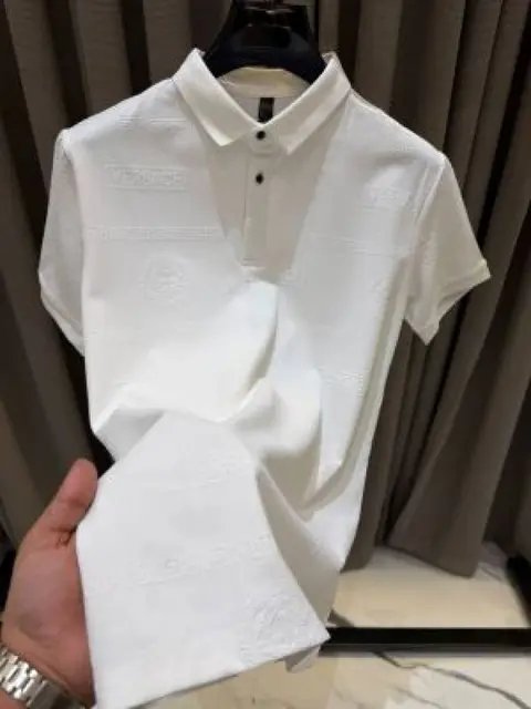 Versace Bandana Full Monogram Polo T-shirt White