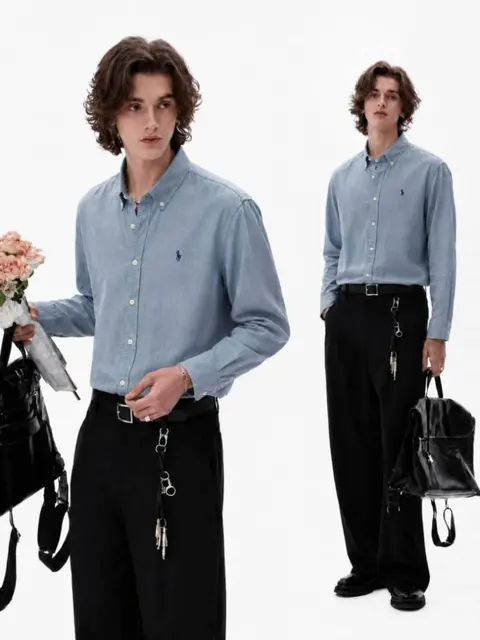 Ralph L-AURENx P-OLO IMPORTED STORE ARTICLE SHIRT linen fabric