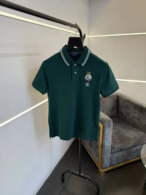 Ralph lauren embroidery logo imported polo tshirt bottle green