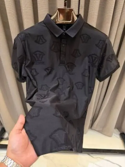 Versace Couture Full Monogram Polo Black