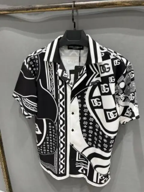 Dollce gabana printed black shirts half sleeves