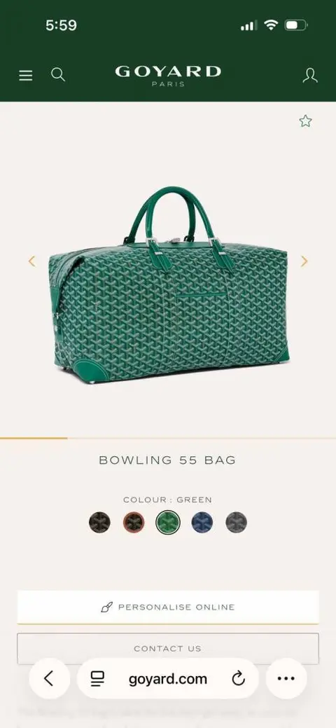 Goyard Bowling 55 Duffle With DustCover