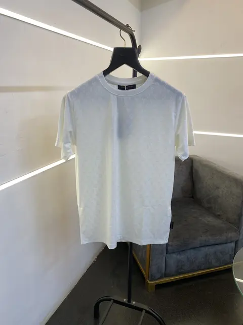 Louis Vuitton laser cut monogram round neck tshirt white sale