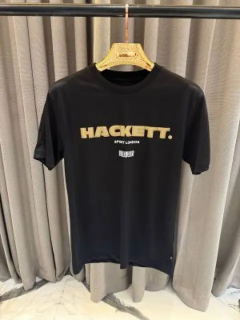 Hackett Middle Brand Logo Round Neck T-shirt Black
