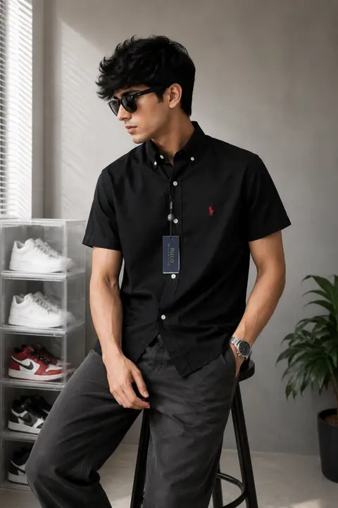 Ralph Laure n RL Premium Half Sleeves Linen Shirt 2223