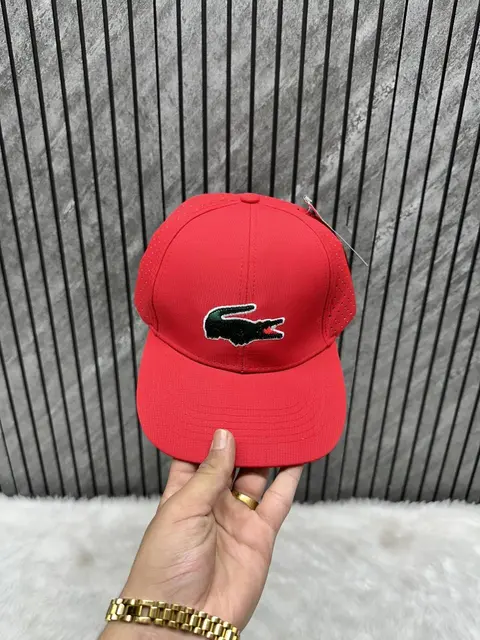 Lacoste Red Front Logo Trucker Premium Unisex Hat