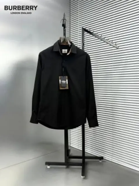 Burberry Chest Logo Full Sleeves Shirt Black