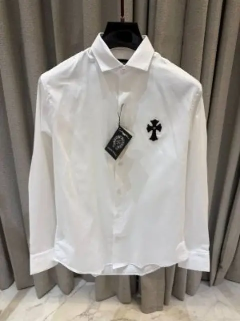 Chrome Heart Chest Logo Full Sleeves Shirt White