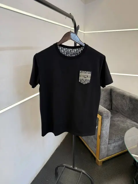 Christian diyor turkish imported round neck tshirt with brand patch black