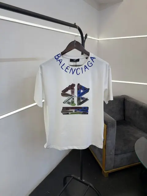 Balenciaga a oversize drop shoulder imported round neck tshirt white