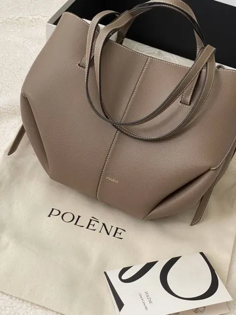 Polenne Gray Cyme Large Premium Tote With Wallet & DustCover