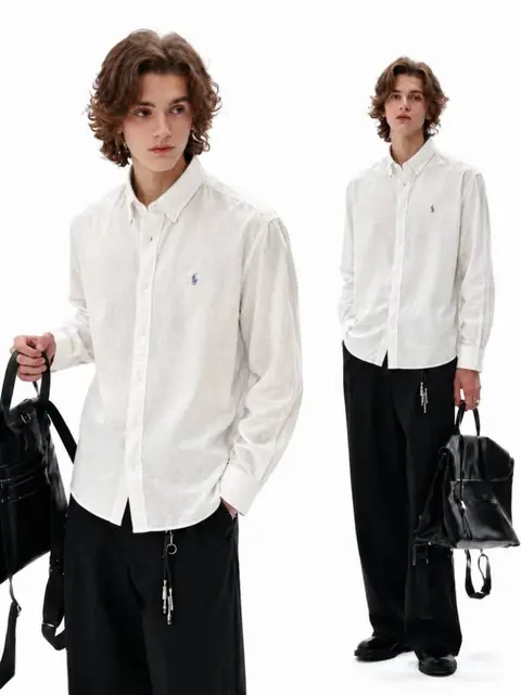 Ralph L-xAUREN P-OLO IMPORTED STORE ARTICLE SHIRT linen fabric