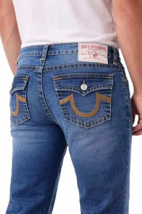 True Religio n Dark Shade Straight fit Premium Imported Stretchable Lycra Fabric Denim with Back Flap pocket Design 3673