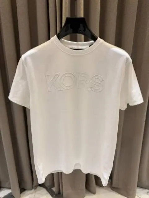 Michael Kor Middle Brand Logo Round Neck T-shirt White