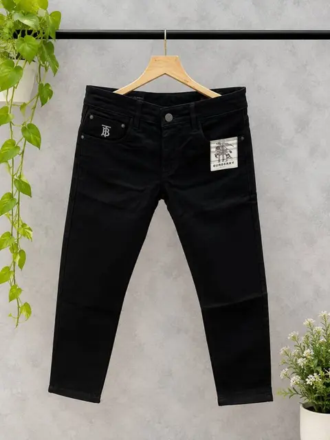 Burberry Black Regular fit Denim with back pocket Logo Sale Offer 3132