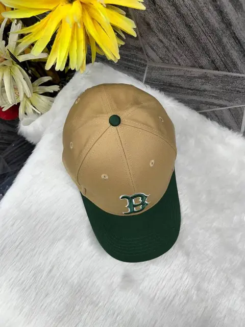 Boston New Era Dual Tone Olive Green And Beige Premium Unisex Cap With Safety Box