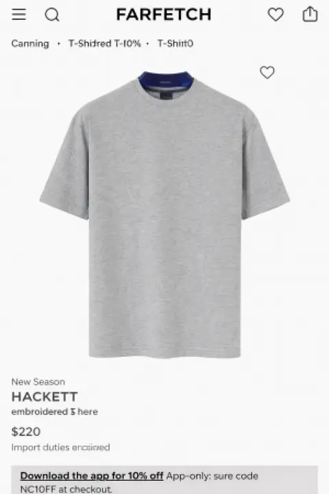 Hackett impoted Oversized Tshirt Grey