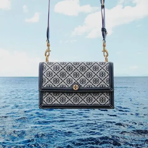 Tori Burch T Monogram Jacquard Crossbody Bag With OriginalBox 2SlingBelt Premium
