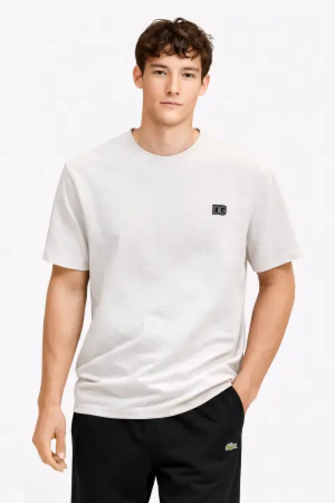 Dolce Gabana White Imported Embossed Monogram Tshirt