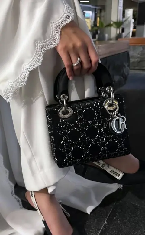 Dior Lady 8818 Starss Cannage Satin Medium Handbag With Original Box & DustCover
