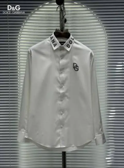 Dolce Gabana Chest Logo Diamond Studd Collar Full Sleeves Box Pack Shirts With