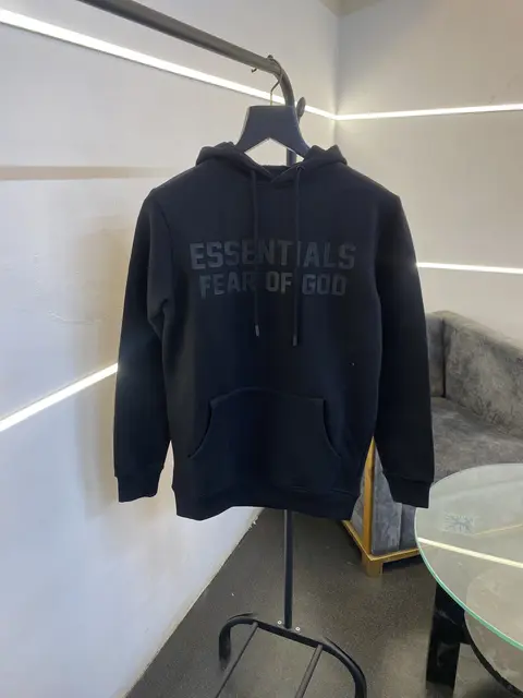 Essentials fear of god imported hoodie black