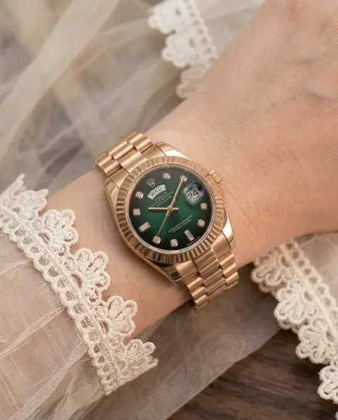 Rolex Oyster Perpetual Day Date Diamond Copper Green