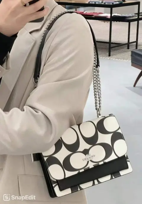 Coach Klare Limited Edition Crossbody Bag With OG Magnetic Box & Dust Bag (White Black-798)