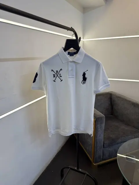 Ralph lauren imported embroidery sale logo polo tshirt white