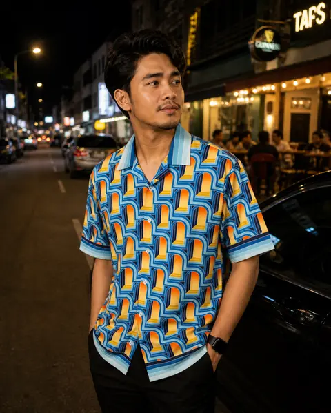 Casablanca Sky Blue Printed Shirt