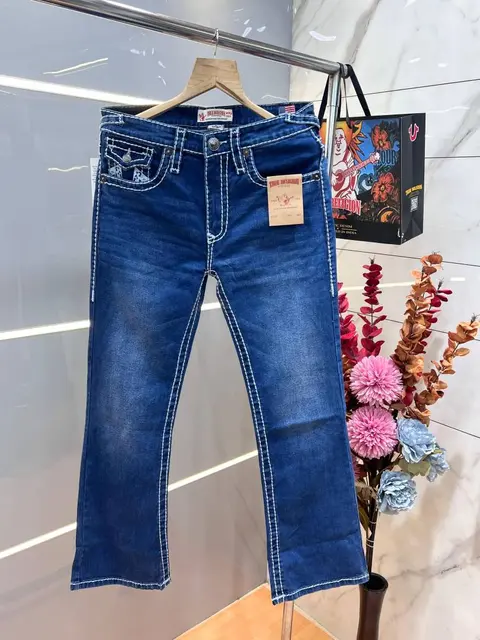 True Religio n Light Shade Premium Imported Stretchable Lycra Fabric Boot Cut Back Flap pocket Design Denim 3549