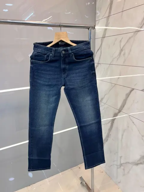 Balmain Premium Plain Straight Fit Denim Blue 857