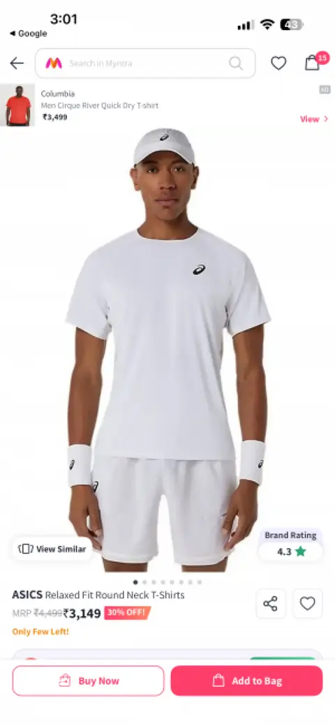 Asics Premium Store Article Round Neck Tshirt White