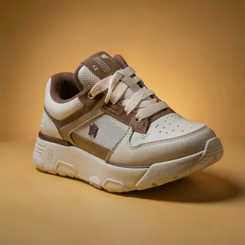 ameerii. ma2 low top white brown sneakers