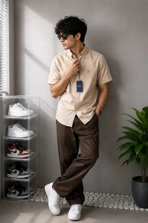 Ralph Laure n RL Premium Half Sleeves Linen Shirt 2219